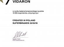 Vidaron z prestiżowym tytułem Superbrands