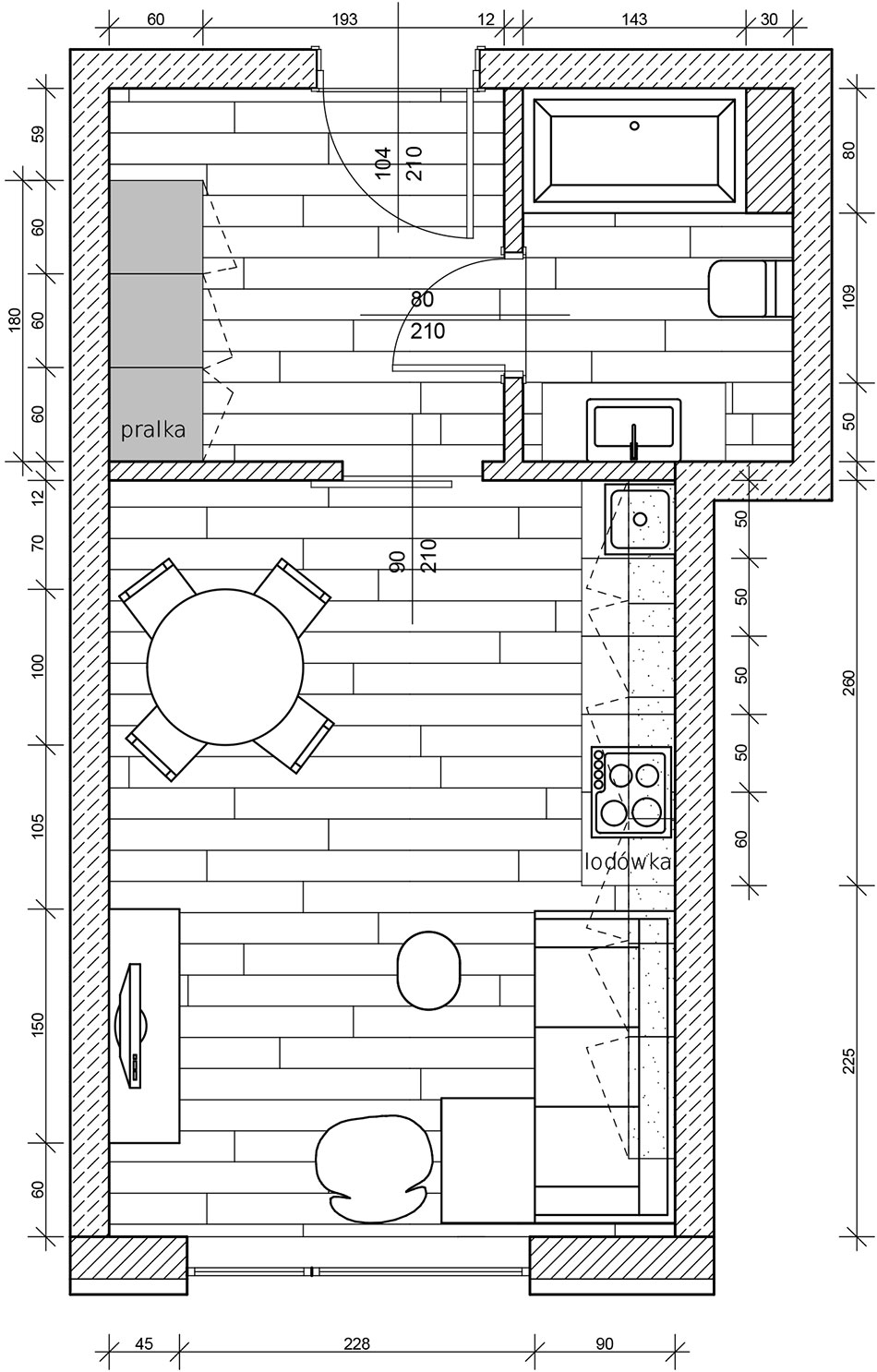 Plan mieszkania w stylu loft