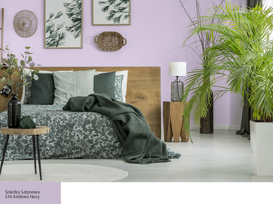 Sypialnia w odcieniach fioletu